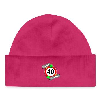 40. Geburtstag , Happy Birthday 40 (25) - Baby Organic Mütze - hot Pink - Vorne
