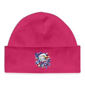 Pygargue à tête blanche d’Amérique avec des éclaboussures de peinture - Bonnet bébé bio - hot pink - Devant