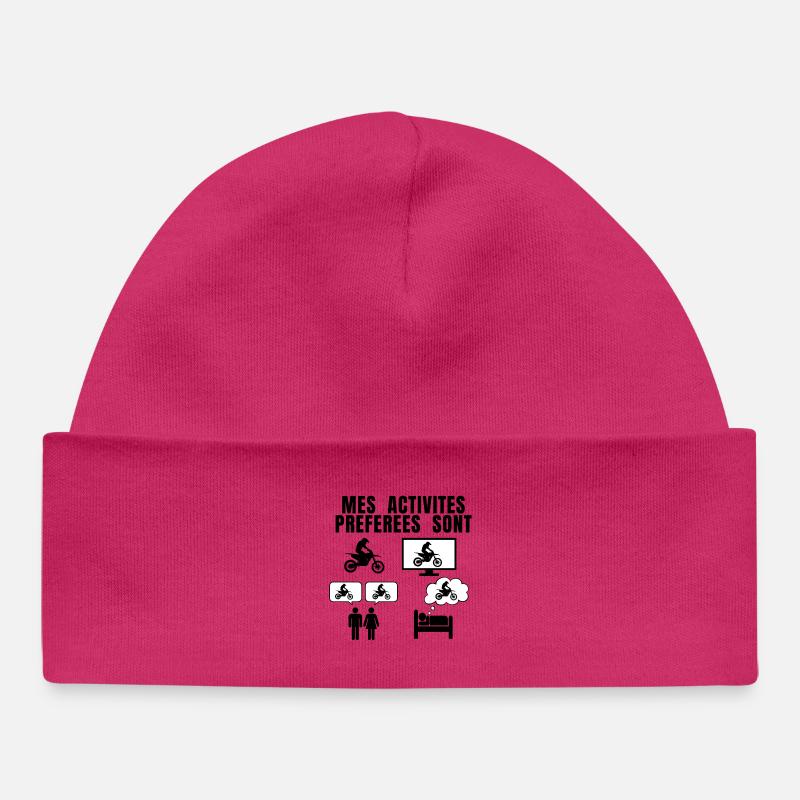 PASSION MOTO-CROSS - Bonnet bébé bio - hot pink