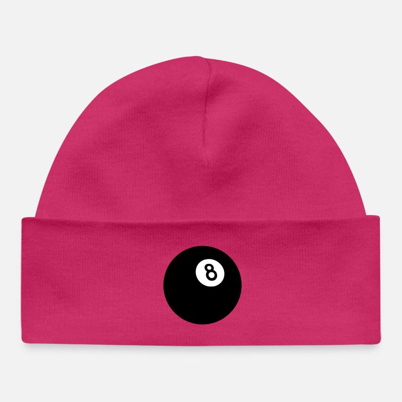 Huit noir - Bonnet bébé bio - hot pink