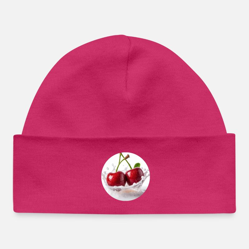 Cerisiers dans la conception de l’eau d’éclaboussures - Bonnet bébé bio - hot pink