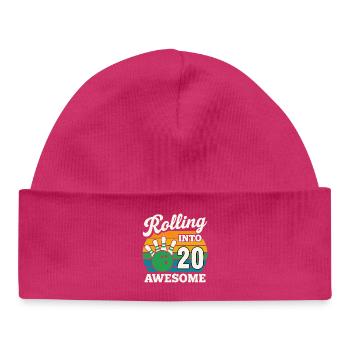 Bowling 20. Geburtstag Feier Grafik - Baby Organic Mütze - hot Pink - Vorne
