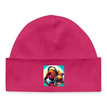 Canard mandarin - Bonnet bébé bio - hot pink - Devant