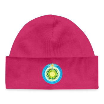Living light-filled mandala - Baby Organic Beanie - hot pink - Front