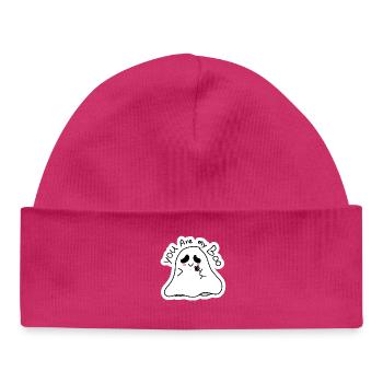 You Are My Boo Ghost Illustration - Baby Organic Beanie - hot pink - Front