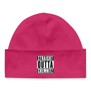 Tout droit sorti de Chemnitz (couleurs changeantes) - Bonnet bébé bio - hot pink - Devant