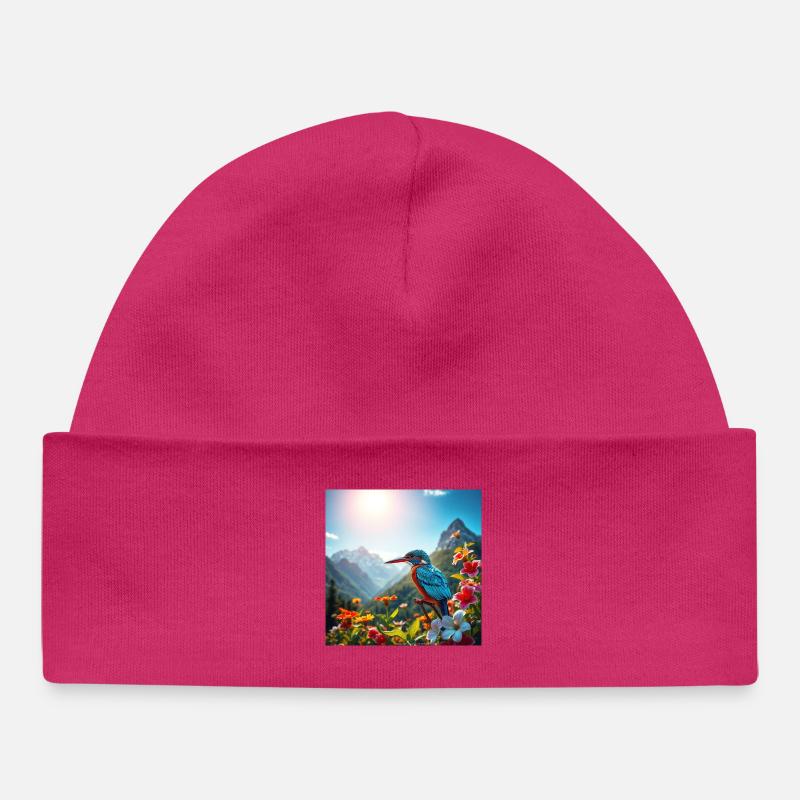 Les martin-pêcheurs dans le paradis fleuri - Bonnet bébé bio - hot pink