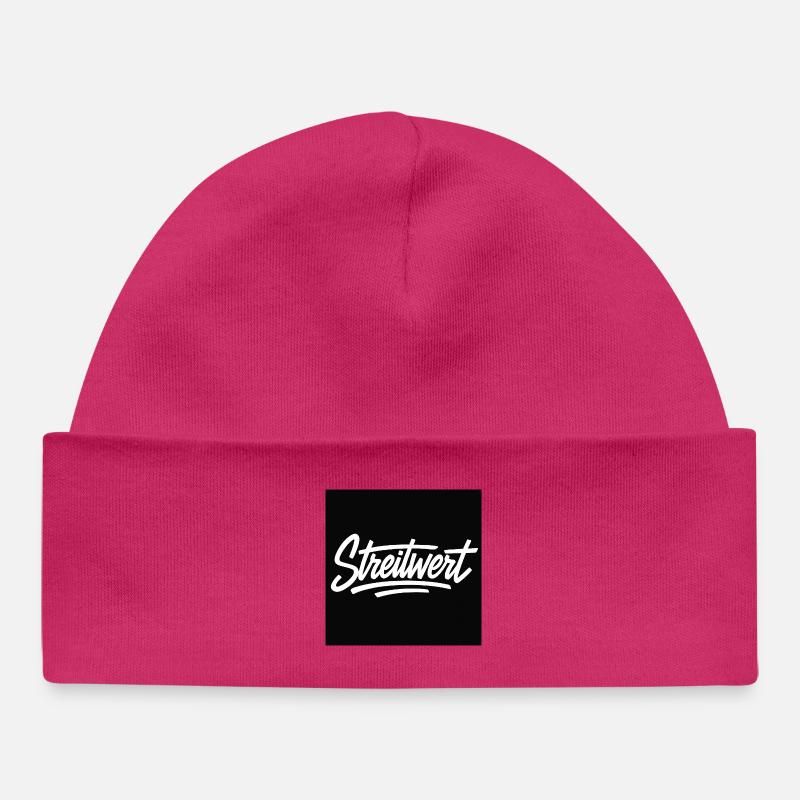 Streitwert Script Logo Schwarz - Baby Organic Mütze - hot Pink