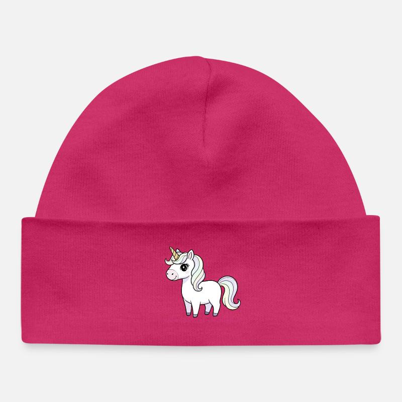 Pastel Licorne Étincelle - Bonnet bébé bio - hot pink