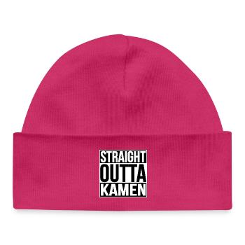 Straight Outta Kamen Parody - Baby Organic Beanie - hot pink - Front