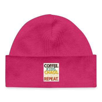 Kaffee Kinder Chaos Crash Wiederholung - Baby Organic Mütze - hot Pink - Vorne
