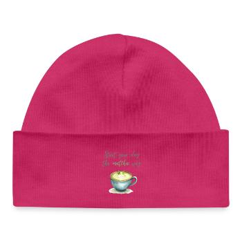 Beginnen Sie Ihren Tag auf die Matcha-Art Aquarellkunst - Baby Organic Mütze - hot Pink - Vorne