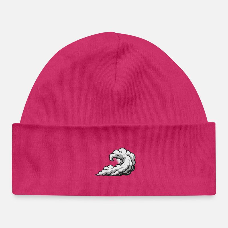 Tourbillon Nuage Cyclone Graphique - Bonnet bébé bio - hot pink