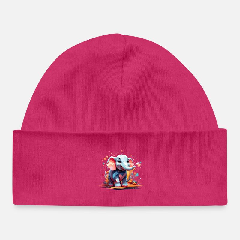 Explosion de couleur d’éléphant - Bonnet bébé bio - hot pink