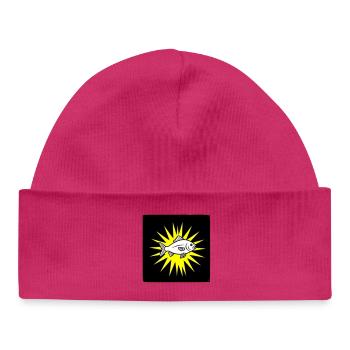 Cool fish in punk rock & pop art style - Baby Organic Beanie - hot pink - Front