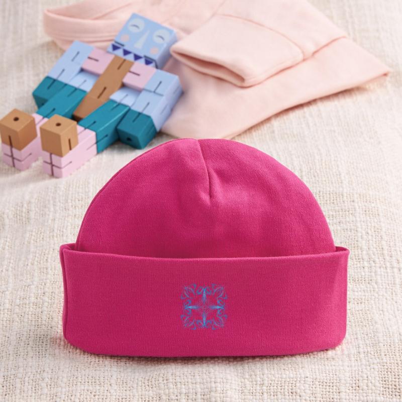 Delicate dynamic blue line pattern Baby Organic Beanie