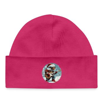 Guitare de Noël Eagle - Bonnet bébé bio - hot pink - Devant