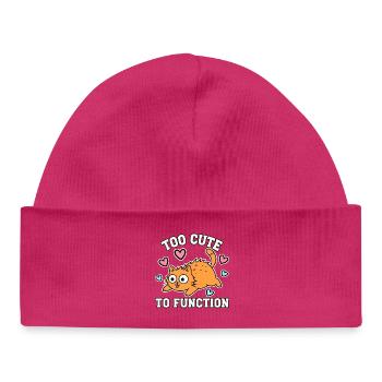 Trop mignonne pour fonctionner Niedliche Katze zu Süss - Bonnet bébé bio - hot pink - Devant