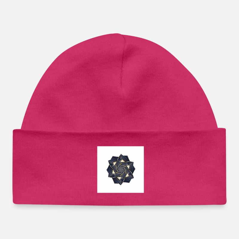 Rosace Spirale Dorée Navy - Bonnet bébé bio - hot pink