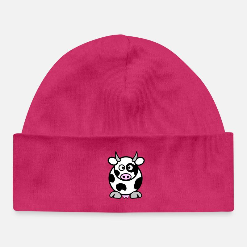 Mabel la vache - Bonnet bébé bio - hot pink