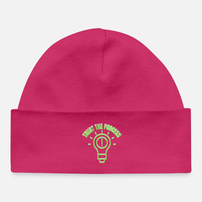 Graphique inspirant « Faites confiance au processus » - Bonnet bébé bio - hot pink