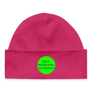 Les infirmières sont des héroïnes ! (Cercle vert) - Bonnet bébé bio - hot pink - Devant