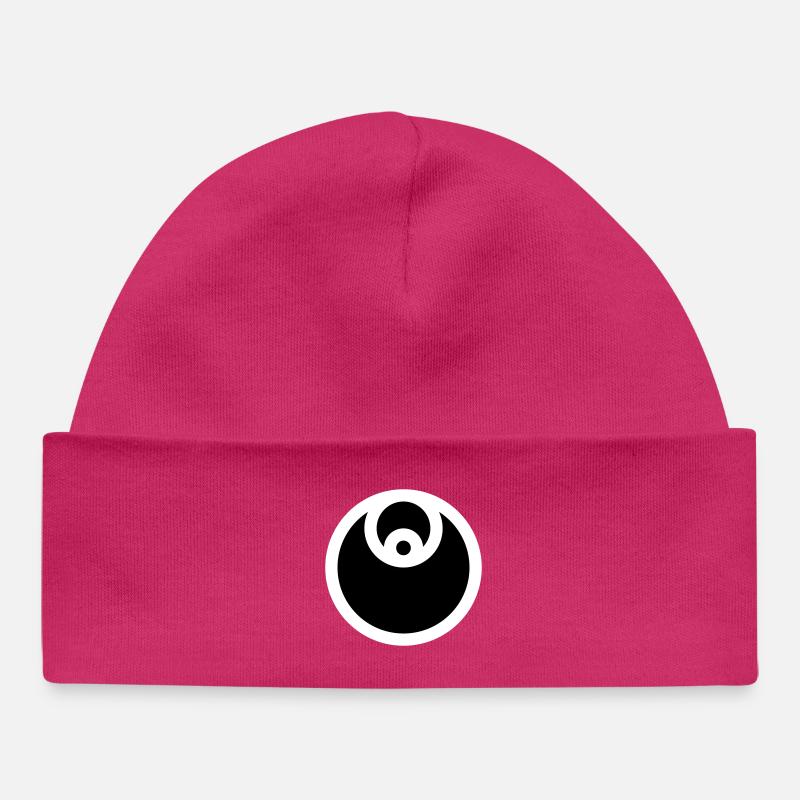 Emblème circulaire rempli - Bonnet bébé bio - hot pink