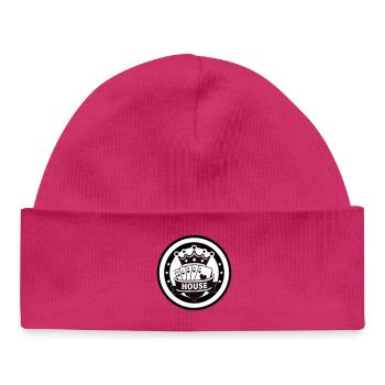 Royal Flush des Hauses Herz Poker Emblem - Baby Organic Mütze - hot Pink - Vorne