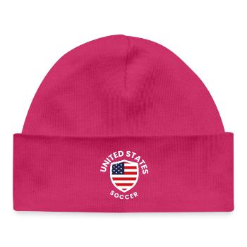 USA Football Flaggenschild - Baby Organic Mütze - hot Pink - Vorne