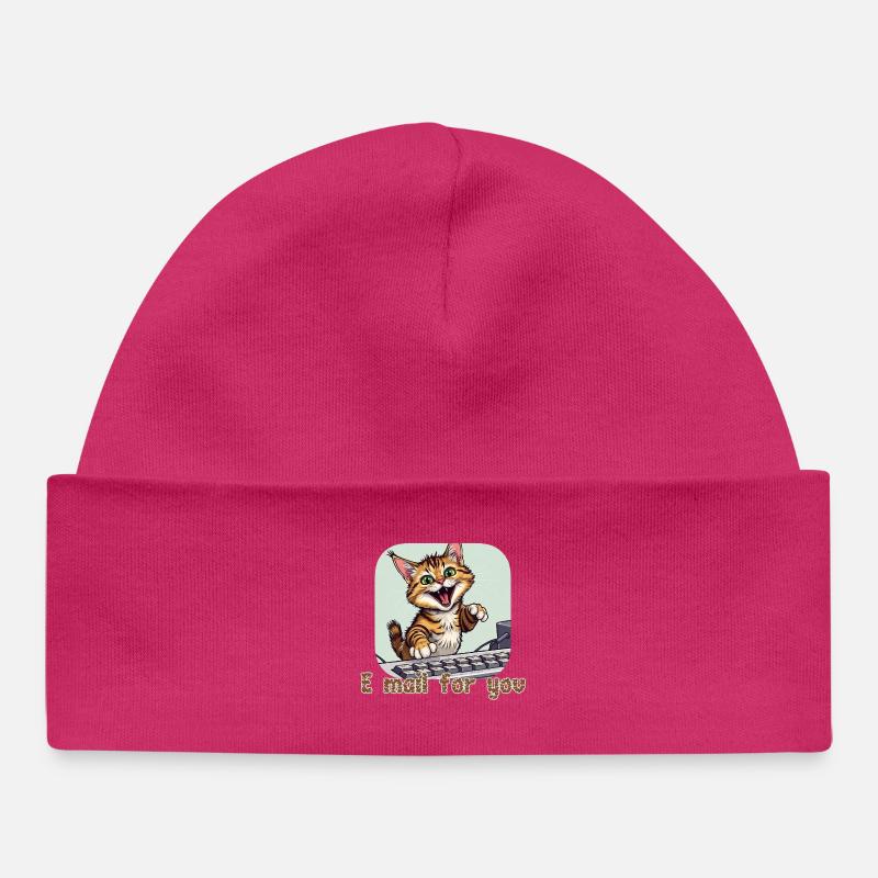 Composition du chat : chaton par courrier sur le PC - Bonnet bébé bio - hot pink