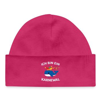 Karnewal Jecke Carnaval : Cadeau de jeux de mots drôles - Bonnet bébé bio - hot pink - Devant