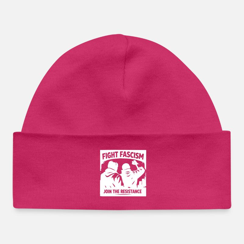 Silhouette antifasciste Lutte contre le fascisme Résistance - Bonnet bébé bio - hot pink