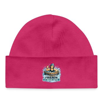 Frieren Ist Nur Ein Gefühl – Eisbad Spaß - Baby Organic Beanie - hot pink - Front