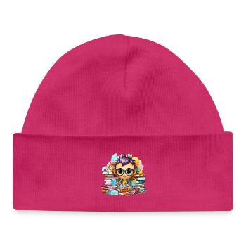 Apprendre le héros Chibi avec les livres - Bonnet bébé bio - hot pink - Devant