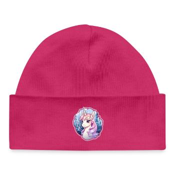 Einhorn im Eisreich - Baby Organic Beanie - hot pink - Front