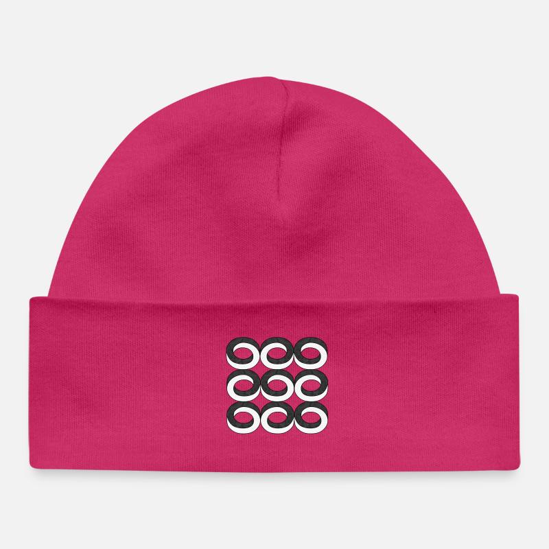 Optical Illusion Circles Texture - Baby Organic Beanie - hot pink