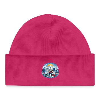 Aventure hivernale à Milan dans la neige - Bonnet bébé bio - hot pink - Devant