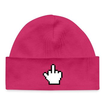 Souris Main Majeur Index de souris - Bonnet bébé bio - hot pink - Devant