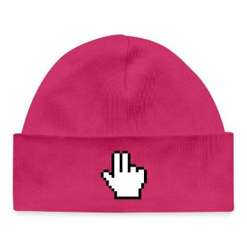 Main de souris 2 doigts - Bonnet bébé bio - hot pink - Devant