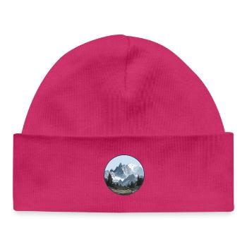 Mont Blanc mountain landscape - Baby Organic Beanie - hot pink - Front