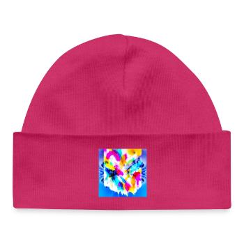Explosion de couleurs à l’aquarelle - Bonnet bébé bio - hot pink - Devant