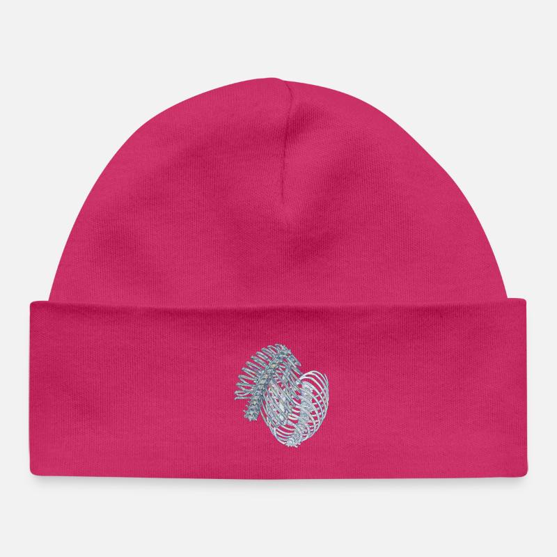 Irisierende Rippen in Spiralform - Baby Organic Mütze - hot Pink