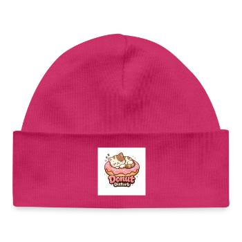 Donut Disturb – Cute Cat in Donut - Bonnet bébé bio - hot pink - Devant