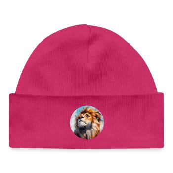 Design de Lion - Bonnet bébé bio - hot pink - Devant
