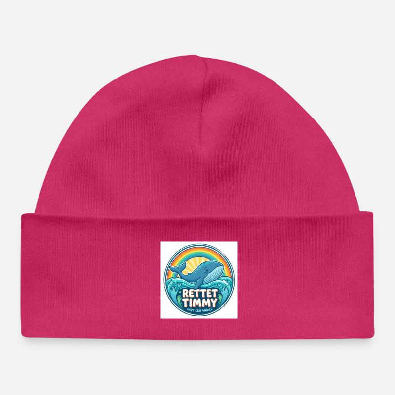 Rettet Timmy – Sauver notre baleine - Bonnet bébé bio - hot pink
