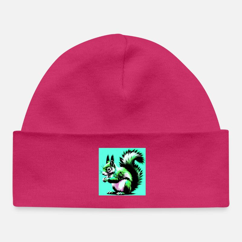 squirrel - Baby Organic Beanie - hot pink