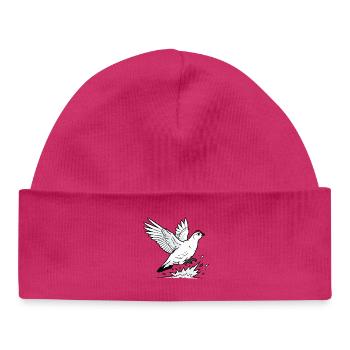 Alpine Ptarmigan in Flight Wilderness Winter - Baby Organic Beanie - hot pink - Front