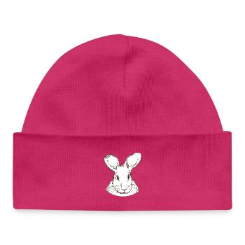 Lapin - Bonnet bébé bio - hot pink - Devant