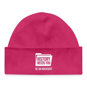 Be An Archivist: History Needs You - Baby Organic Beanie - hot pink - Front