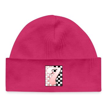 7. GEBURTSTAG – PINK CHECKERED - Baby Organic Mütze - hot Pink - Vorne